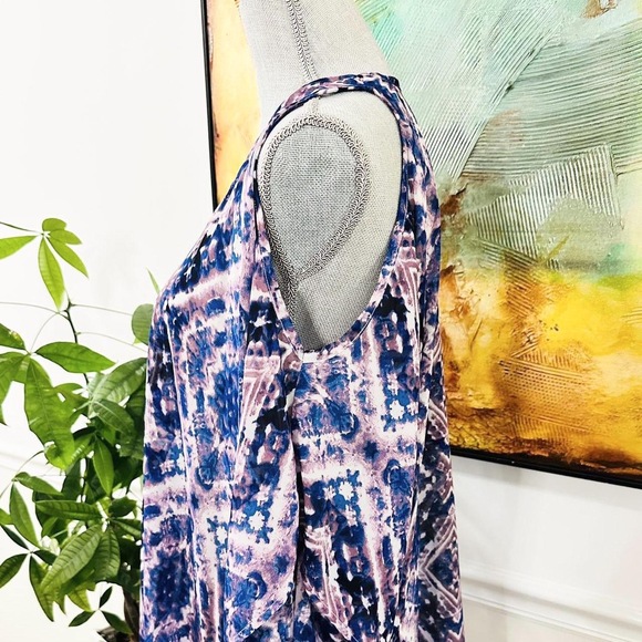 Show Me Your Mumu Sheer Cold Shoulder tunic top in Purple - Picture 3 of 6